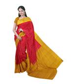 Pink hand woven andhra pradesh handloom saree with blouse