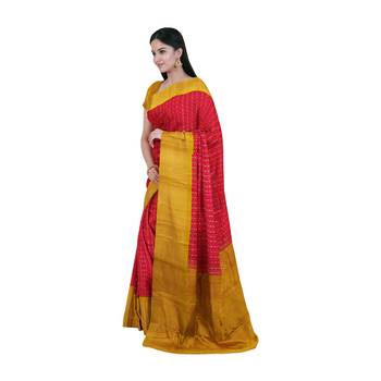 Pink hand woven andhra pradesh handloom saree with blouse 2