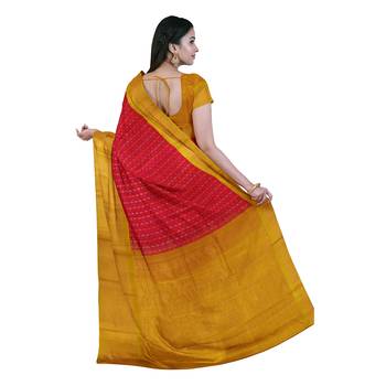Pink hand woven andhra pradesh handloom saree with blouse 3