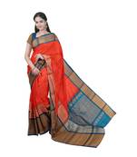 Light pink hand woven andhra pradesh handloom saree with blouse