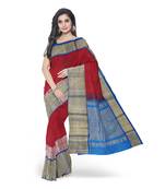 Red hand woven andhra pradesh handloom saree with blouse