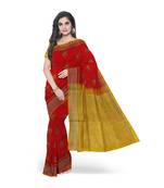 Mustard hand woven andhra pradesh handloom saree with blouse