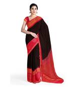 Black hand woven andhra pradesh handloom saree with blouse