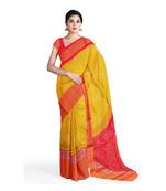 Yellow hand woven andhra pradesh handloom saree with blouse