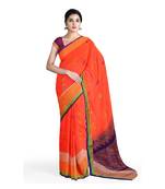 Light pink hand woven andhra pradesh handloom saree with blouse