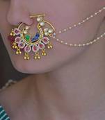 Green emerald  nose-ring