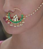 Green emerald  nose-ring