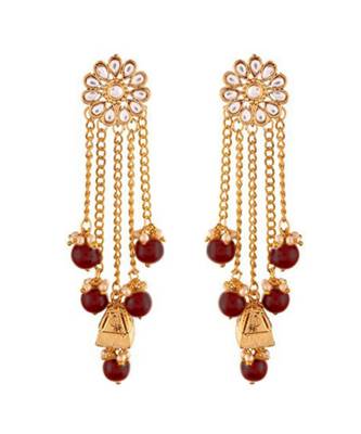 Gold Plated Pearl & Kundan Earrings for Women 1