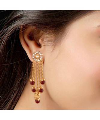 Gold Plated Pearl & Kundan Earrings for Women 2