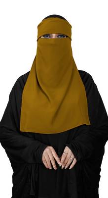 JSDC Women's Georgette Plain Single Layer Cap Niqab Nosepiece Hijab 2