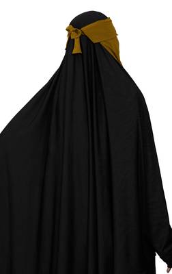 JSDC Women's Georgette Plain Single Layer Cap Niqab Nosepiece Hijab 5