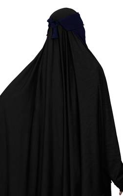 JSDC Women Bubble Georgette Plain Single Layer Cap Niqab Nosepiece Hijab 5