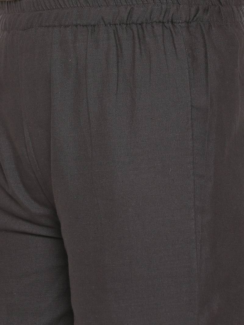 Women's Cream Cotton Printed A-line Kurta plazzo