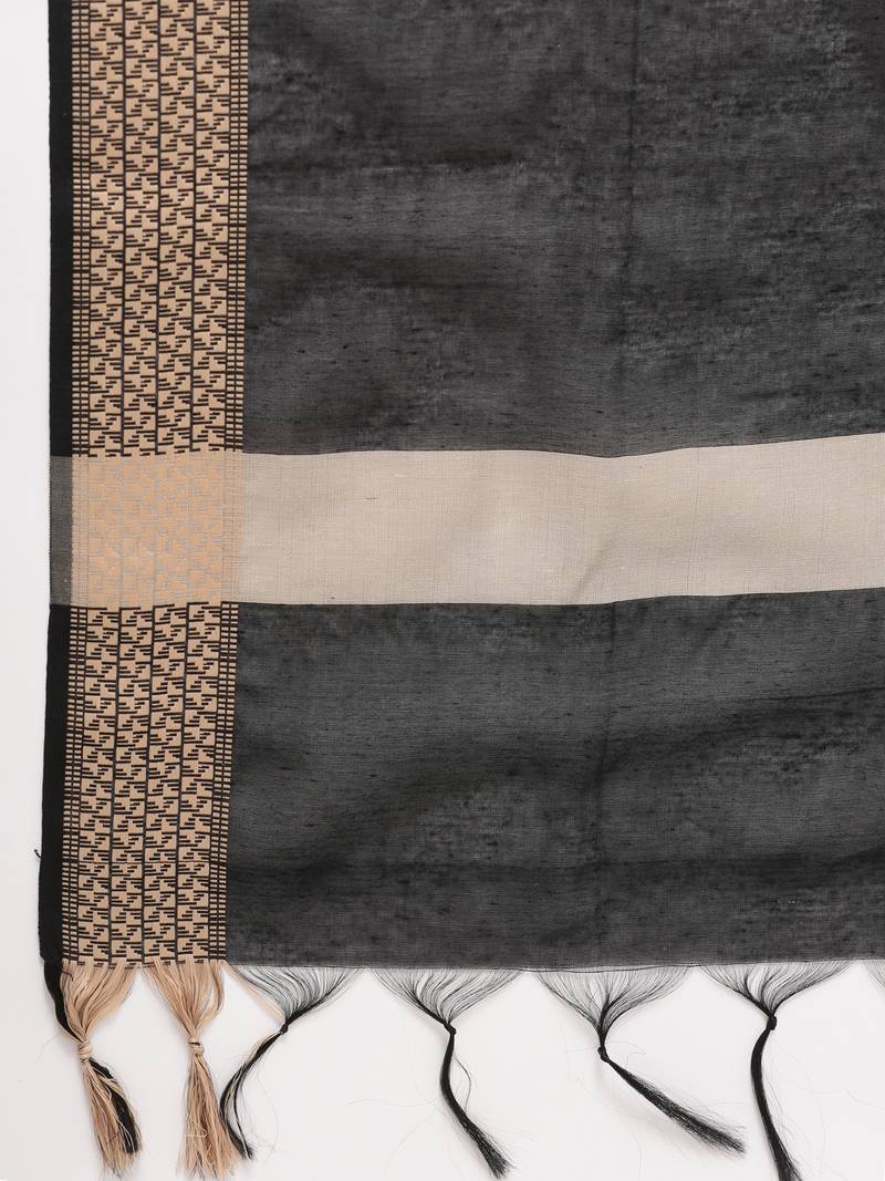 Women's Cream Cotton Printed A-line Kurta plazzo