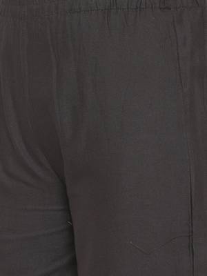 Women's Grey Cotton Printed A-line Kurta plazzo 6