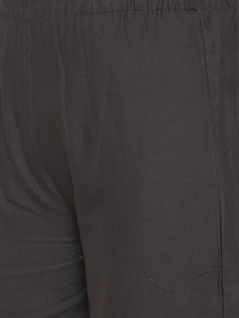 Women's Grey Cotton Printed A-line Kurta plazzo