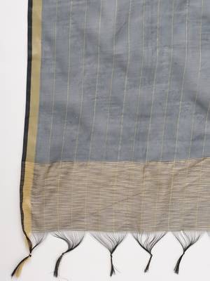 Women's Grey Cotton Printed A-line Kurta plazzo 7