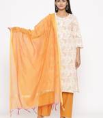 Women's Mustard Cotton Printed A-line Kurta plazzo