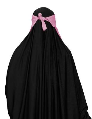 JSDC Women Bubble Georgette Plain Single Layer Cap Niqab Nosepiece Hijab 5