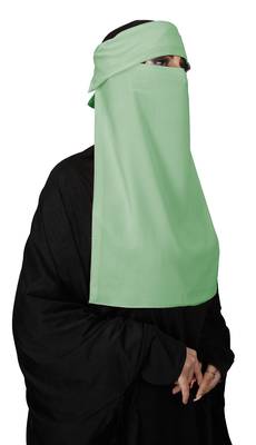 JSDC Women Bubble Georgette Pista Colorr Plain Single Layer Cap Niqab Nosepiece Hijab 3