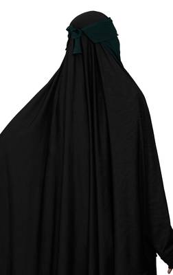 JSDC Women Bubble Georgette Plain Single Layer Cap Niqab Nosepiece Hijab 5