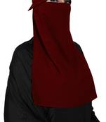 JSDC Women Bubble Georgette Plain Single Layer Cap Niqab Nosepiece Hijab