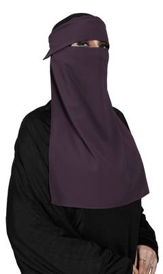 JSDC Women Bubble Georgette Daily Wear Plain Single Layer Cap Niqab Nosepiece Hijab 1