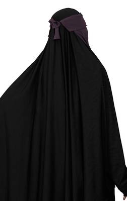 JSDC Women Bubble Georgette Daily Wear Plain Single Layer Cap Niqab Nosepiece Hijab 5