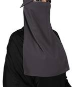 JSDC Women Bubble Georgette Casual Wear Plain Single Layer Cap Niqab Nosepiece Hijab
