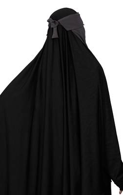 JSDC Women Bubble Georgette Casual Wear Plain Single Layer Cap Niqab Nosepiece Hijab 5