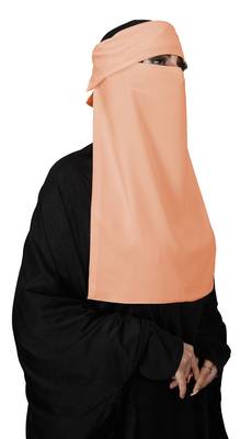 JSDC Women Bubble Georgette Plain Single Layer Cap Niqab Nosepiece Hijab 3