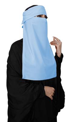 JSDC Women Bubble Georgette Occasion Wear Plain Single Layer Cap Niqab Nosepiece Hijab 1