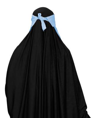 JSDC Women Bubble Georgette Occasion Wear Plain Single Layer Cap Niqab Nosepiece Hijab 5