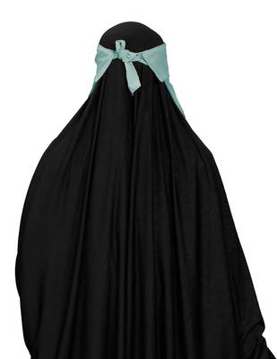 JSDC Women Bubble Georgette Plain Single Layer Cap Niqab Nosepiece Hijab 5