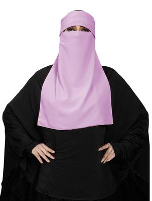 JSDC Women Bubble Georgette Plain Single Layer Cap Niqab Nosepiece Hijab 4