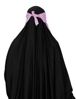 JSDC Women Bubble Georgette Plain Single Layer Cap Niqab Nosepiece Hijab 5