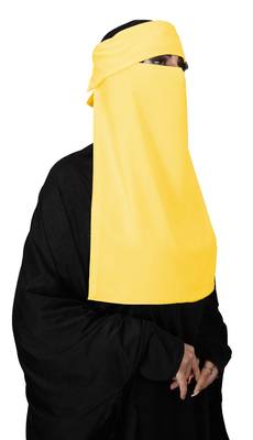 JSDC Women Bubble Georgette Plain Single Layer Cap Niqab Nosepiece Hijab 3
