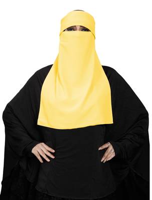 JSDC Women Bubble Georgette Plain Single Layer Cap Niqab Nosepiece Hijab 4