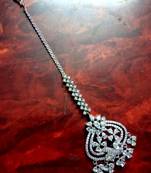 Platinum cubiczirconia maang-tikka