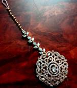 Rose Gold cubiczirconia maang-tikka