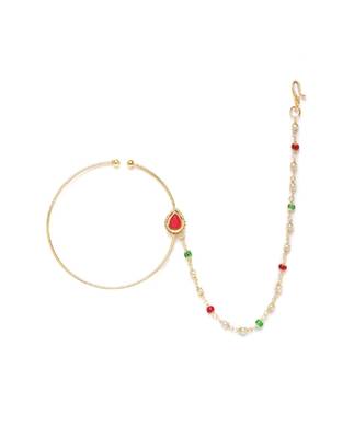 Gold agate nose-ring 1