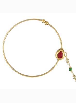 Gold agate nose-ring 2