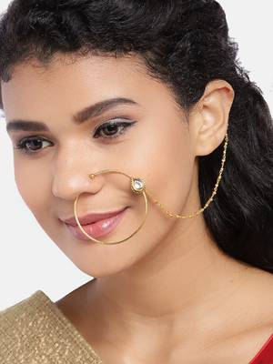 kundan Gold agate nose-ring 3