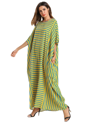 JSDC Women's Casual Wear Turkish Moss Batwing Style Islamic Wear Kaftan 2