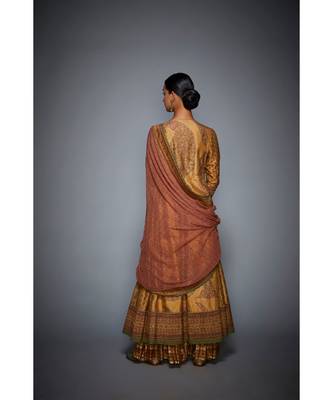 RI Olive Green Embroidered Kurta With Palazzo & Dupatta Set 4