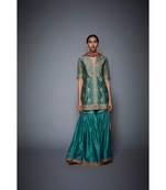 Ri Ritu Kumar green cotton silk Kurta With Garara And Dupatta