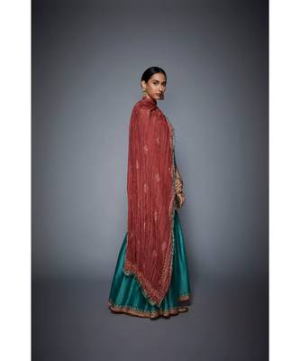 Ri Ritu Kumar green cotton silk Kurta With Garara And Dupatta 4