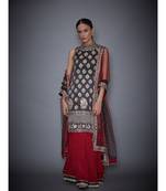  RI black satin Sleeveless Kurta Set 