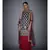 Ri Ritu Kumar black satin Band Collar Sleeveless Kurta with Skirt and Dupatta