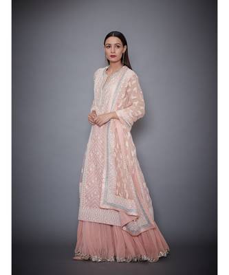 RI Pink Organza Kurta Set 2